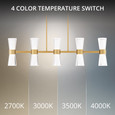 WAC Lighting PD-915 Hourglass 4-CCT LED Linear Pendant, Aluminum