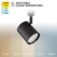 WAC Lighting Charge 8010 LED Adjustable Track Head, 5-CCT Selectable, 9W