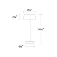 WAC Lighting TL-W2513 Crystal LED Rechargeable Table Lamp, IP54 Rated