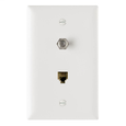 Pass & Seymour TPTELTV Decorator Combination Coax/RJ11 Communication Jack