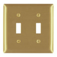 Pass & Seymour SB2 Two-Gang Toggle Brass Wall Plate