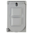 Pass & Seymour Cast Weatherproof Cover for Vertical Toggle Switch and Power Outlet, Gray