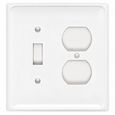 Mulberry 76532 765 Series Cold Rolled Steel 2-Gang Combination Wallplate, White