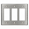 Mulberry 97401 9740 Series 1-Gang GFI Block Wallplate for Duplex/GFI Receptacles, Stainless Steel