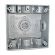 Mulberry 30242 2-Gang Weatherproof Outlet Box, Powder-Coated Die Cast Aluminum, 4-1/2-In