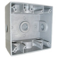 Mulberry 30263 2-Gang Weatherproof Outlet Box, Die Cast Aluminum with Lug, 4-1/2 In.