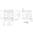 Mulberry 30270 2-Gang Weatherproof Outlet Box, Powder-Coated Die Cast Aluminum, 4-1/2-In with Lug