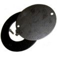 Mulberry 30381 Powder-Coated Die-Cast Zinc Weatherproof Flat Round Cover with Gasket, 4"