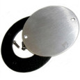 Mulberry 30381 Powder-Coated Die-Cast Zinc Weatherproof Flat Round Cover with Gasket, 4"