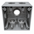 Mulberry 30595 2-Gang Weatherproof Outlet Box, Powder-Coated Die Cast Aluminum