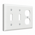 Mulberry 86543 3-Gang Combination Wallplate, Painted Steel, 1-Duplex Receptacle