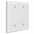 Mulberry 86852 Steel Box Mount Jumbo 2-Gang Blank Wallplate, White
