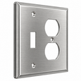 Mulberry 97532 430 Stainless Steel 2-Gang Combination Wallplate, 1-Duplex Receptacle Opening