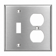 Mulberry 97532 430 Stainless Steel 2-Gang Combination Wallplate, 1-Duplex Receptacle Opening