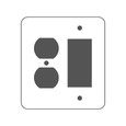 Mulberry 97672 430 Stainless Steel Standard Size GFI Surge 2-Gang Combination Wallplate 1-