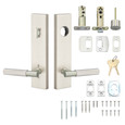 Sure-Loc Aspra Square Sideplate Entry Lockset with Push-Pin Privacy Locking