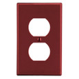 Bryant HUBP8R Wallplate, 1-Gang, Duplex Opening, Red