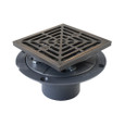 Sioux Chief 821-200PRBQ PVC Shower Pan Drain with Oil-Rubbed Bronze Round & Square Strainer