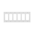Leviton 80436-W Thermoset 6-Gang Decora Wallplate, White