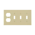 Leviton P38-I 4-Gang Ivory 3-Switch 1-Duplex Combination Wallplate