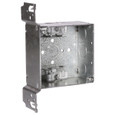 RACO 8241 4 in. Square Welded Steel Box with AC/MC/Flex Clamps, TS Bracket