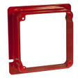 RACO 911-17 Red 4-11/16 in. x 4 in. Life Safety Square Adapter Ring, 1-1/4 in. Raised