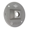 Bell 5193-0 Round Weatherproof Cluster Cover, Metallic Gray Finish, One 1/2 in. Threaded Outlet