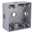 Bell 2-Gang Weatherproof Box, Aluminum, Five Threaded Outlets, Gray