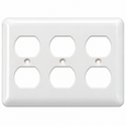 Mulberry 76103 Steel Princess Size 3-Gang Wallplate, 3-Duplex Receptacle, White