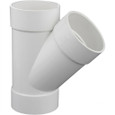 Spears P601 Series PVC DWV Reducing Wye Fitting, Hub x Hub x Hub