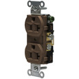 Hubbell Wiring 5362AB Heavy Duty Duplex Receptacle, 20-Amp 125-Volt Brown