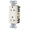 Hubbell Wiring DR20WHI Style Line® Decorator Duplex Receptacle, 20-Amp 125-Volt, White