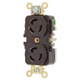 Hubbell Wiring HBL4700 Twist-Lock® Duplex Receptacle, 15A 125V NEMA L5-15R, Brown