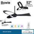 Minka-Aire F933 - Bowie 52" - 3 Blade Indoor Ceiling Fan