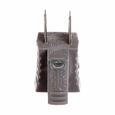 Eaton Grounding Adapter, Single Outlet, 15A 125V, Gray Thermoplastic, NEMA 5-15R