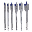 Irwin 88886 Speedbor Spade Wood Drill Bit Set, 6-Piece, Standard-Length