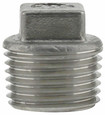 Boshart SS304P 304 Stainless Steel Cored Plug, ISO4144 Threaded Fitting