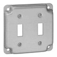 Steel City 4 SQ Raised Switch Cover, 2-Toggle