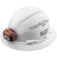 Klein Tools Hard Hat with Headlamp, Full Brim Style, White