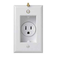 Pass & Seymour Clock Hanger Recessed Single Receptacle, 15A 125V