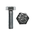 Minerallac Grade 2 Steel Hex Head Tap Bolt 3/8-16 Zinc Plated Fully Threaded, 100 Pack