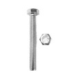Minerallac Grade 2 Hex Tap Bolt, 3/8-16, Zinc-Plated Steel