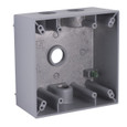 Bell 2-Gang Weatherproof Outlet Box, Four Threaded Outlets, Gray Aluminum