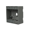 Bell 2-Gang Weatherproof Outlet Box, Seven Threaded Outlets, Gray Aluminum