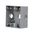 Bell 2-Gang Weatherproof Outlet Box, Seven Threaded Outlets, Gray Aluminum