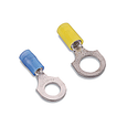 Thomas & Betts Insulated Ring Terminal 18-14 AWG Copper with Nylon Sleeve, Blue, 100 Pack