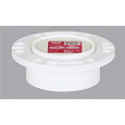 Sioux Chief 886-4PT TKO Flush-to-Floor Closet Flange with Stainless Steel Ring, 4" PVC Hub