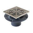 Sioux Chief 821-200PKQ PVC Shower Pan Drain with Nickel-Finish Round/Square Strainer