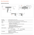 LCN 4011 door closer hinge-side pull mounting dimensions diagram showing plate placement, reveal clearance, butt hinge width, and arm clearance measurements for regular, hold open, and fusible link arms