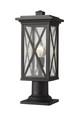 Z-Lite 583PHMR-533PM-BK Brookside Single Light Outdoor Pier Mounted Fixture